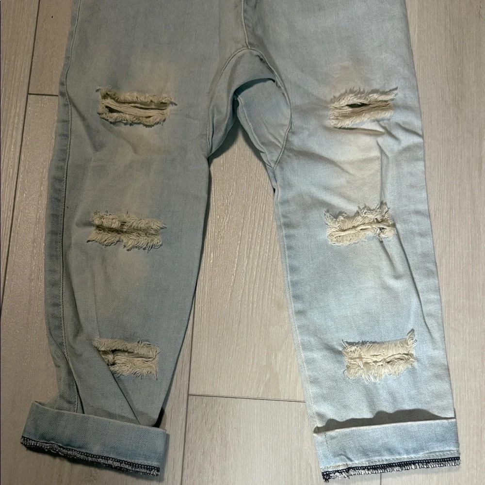 Duke of London Distressed Kids Light Blue Jeans Size 5